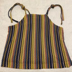 NWT Madewell Woven Tank Top with Tie Shoulders, Size Large